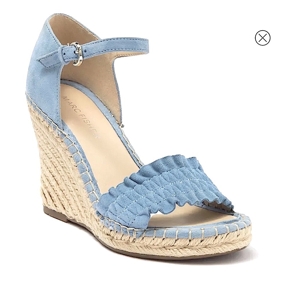 NWT 🛍️  Marc Fisher Ruffled Wedge Sandals